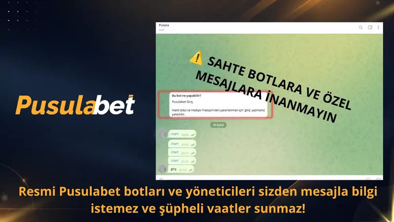 Sahte bot ve özel mesaj uyarısı