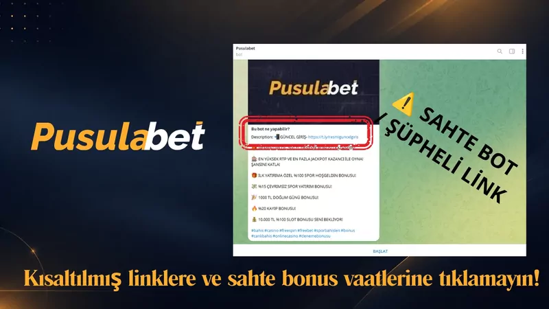 Sahte bot ve şüpheli bağlantı örneği