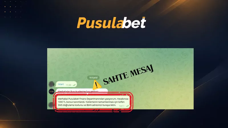 Şifre ve IBAN isteyen sahte mesaj örneği