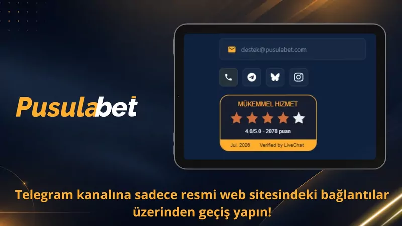 Resmi sitedeki iletişim ve Telegram bağlantıları